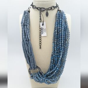 Chico's Cleo Multi-Strand Necklace Blue NEW
